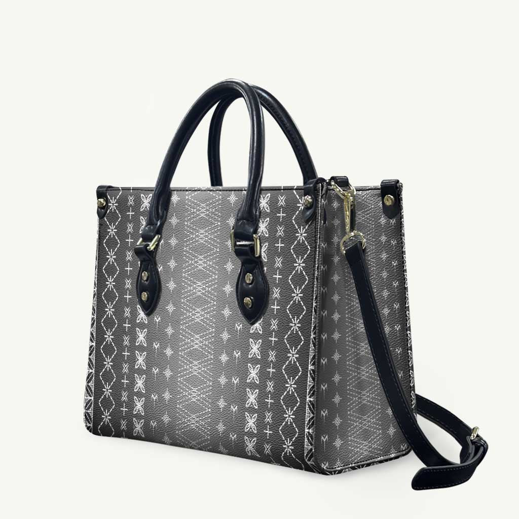 Black Samoa Malu Tattoo Inspired Leather Bag LT05 Black - Polynesian Pride