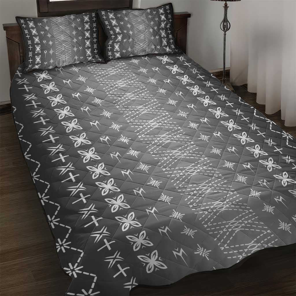 Black Samoa Malu Tattoo Inspired Quilt Bed Set LT05 Black - Polynesian Pride