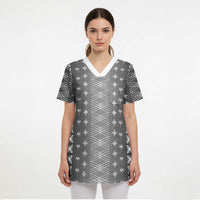 Black Samoa Malu Tattoo Inspired Scrub Top LT05 - Polynesian Pride