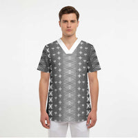 Black Samoa Malu Tattoo Inspired Scrub Top LT05 - Polynesian Pride