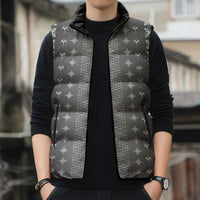 Black Samoa Malu Tattoo Inspired Sleeveless Puffer Jacket LT05 - Polynesian Pride