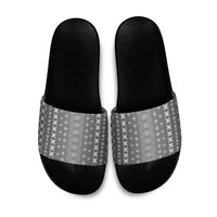 Black Samoa Malu Tattoo Inspired Slide Sandals LT05 Black - Polynesian Pride