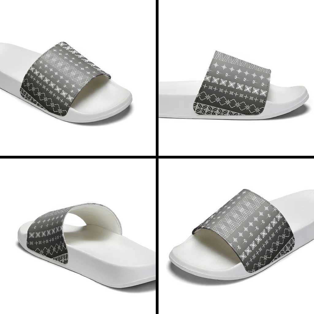 Black Samoa Malu Tattoo Inspired Slide Sandals LT05 - Polynesian Pride