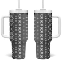 Black Samoa Malu Tattoo Inspired Tumbler With Handle LT05 One Size: 40 oz Black - Polynesian Pride