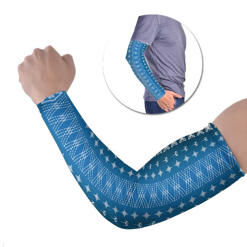 Blue Samoa Malu Tattoo Inspired Arm Sleeves LT05 Set of 2 Blue - Polynesian Pride