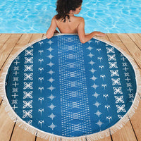 Blue Samoa Malu Tattoo Inspired Beach Blanket LT05 - Polynesian Pride