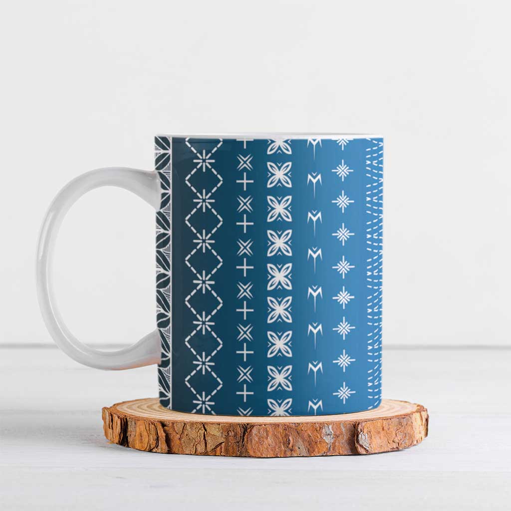 Blue Samoa Malu Tattoo Inspired Ceramic Mug LT05 Blue - Polynesian Pride