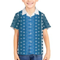 Blue Samoa Malu Tattoo Inspired Kid Hawaiian Shirt LT05 Kid Blue - Polynesian Pride