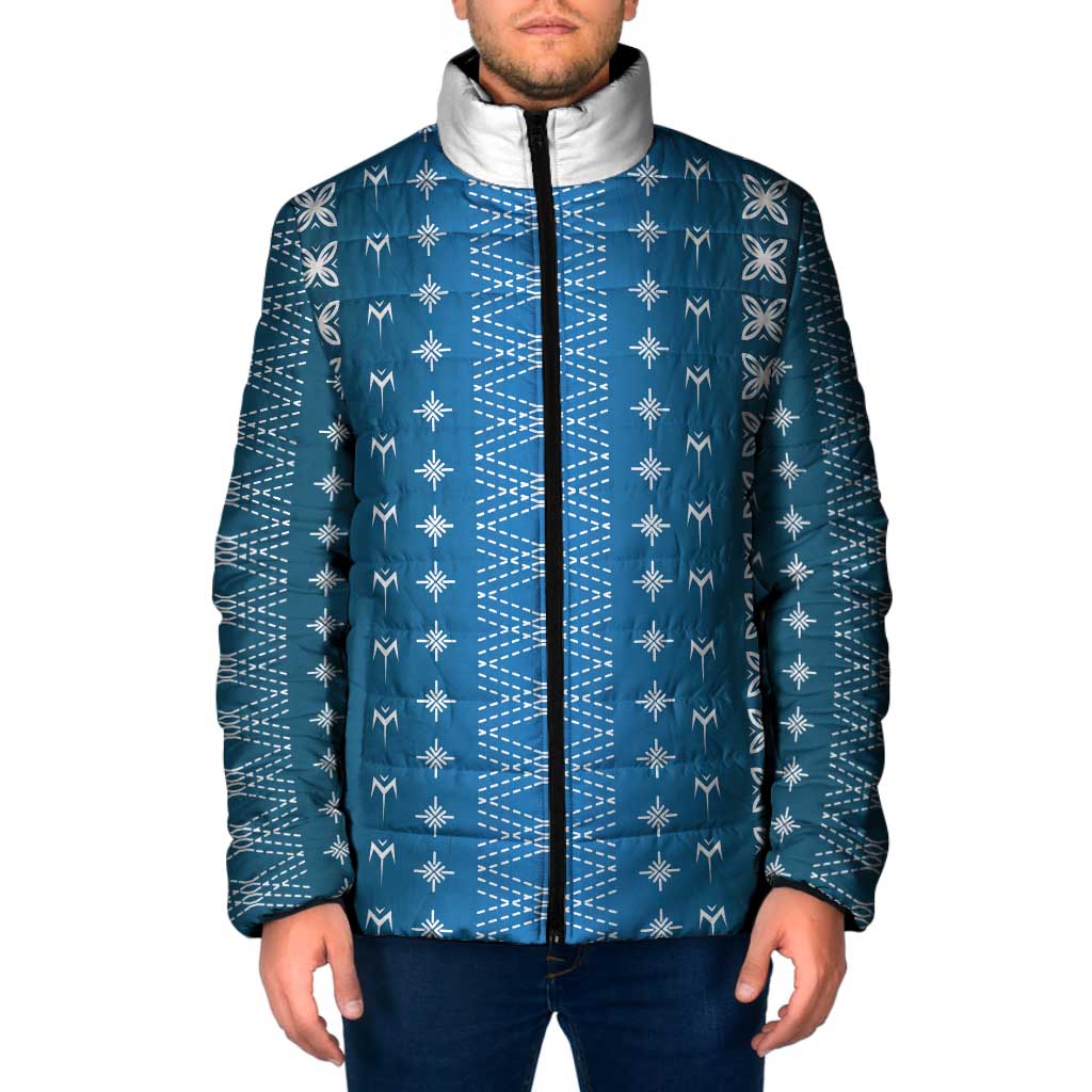 Blue Samoa Malu Tattoo Inspired Padded Jacket LT05 Men Blue - Polynesian Pride