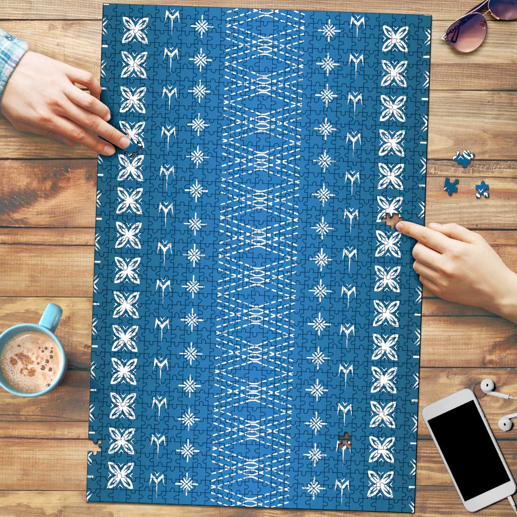 Blue Samoa Malu Tattoo Inspired Puzzle LT05 Blue - Polynesian Pride