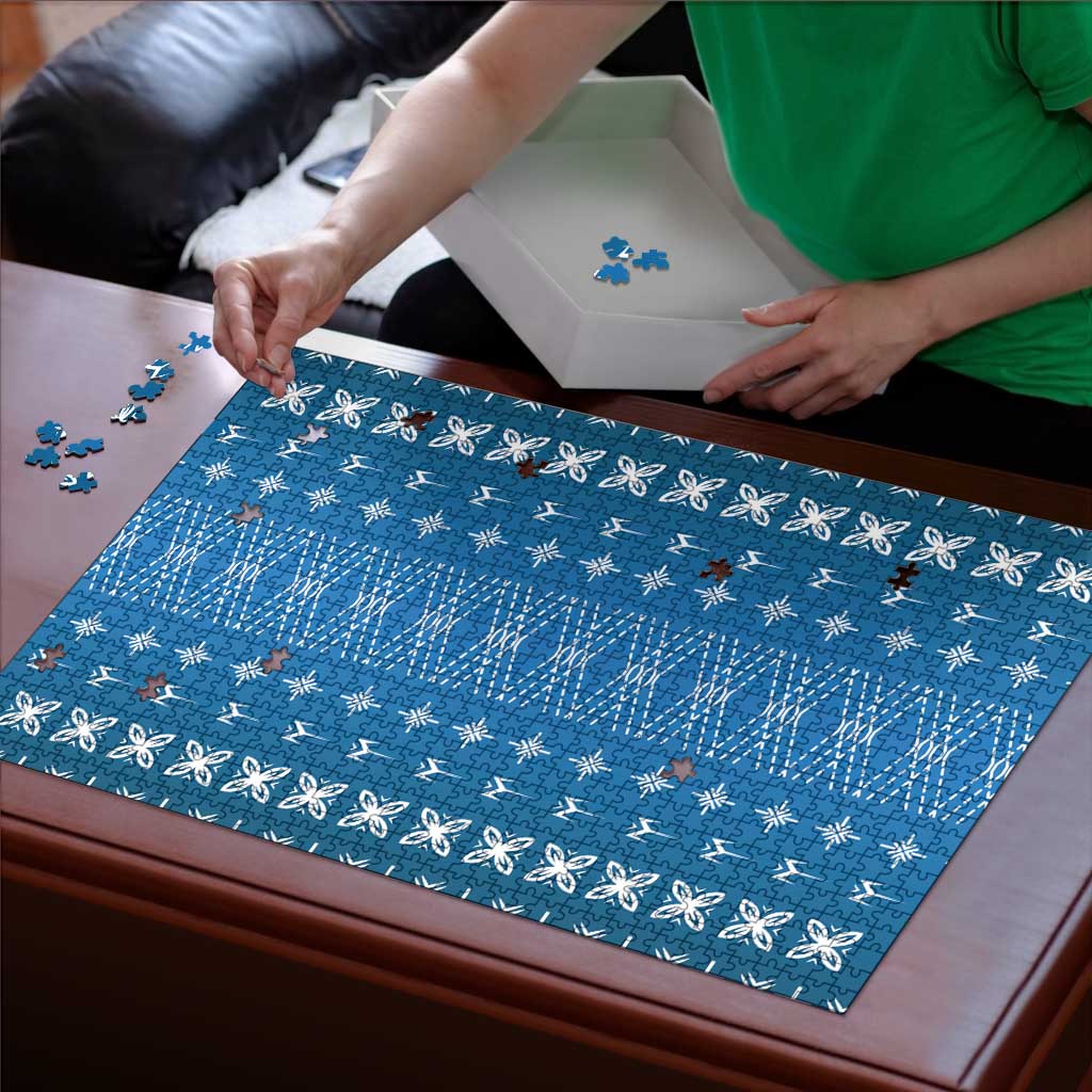 Blue Samoa Malu Tattoo Inspired Puzzle LT05 - Polynesian Pride