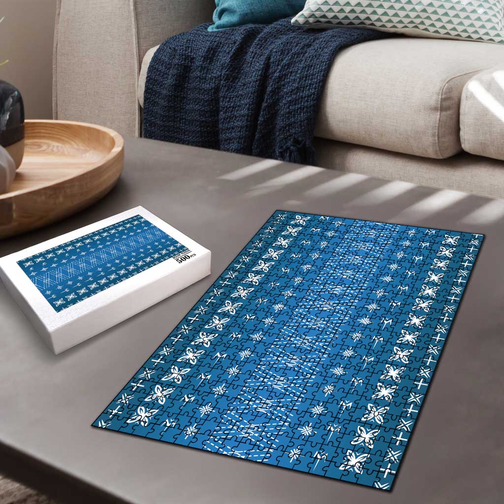 Blue Samoa Malu Tattoo Inspired Puzzle LT05 - Polynesian Pride