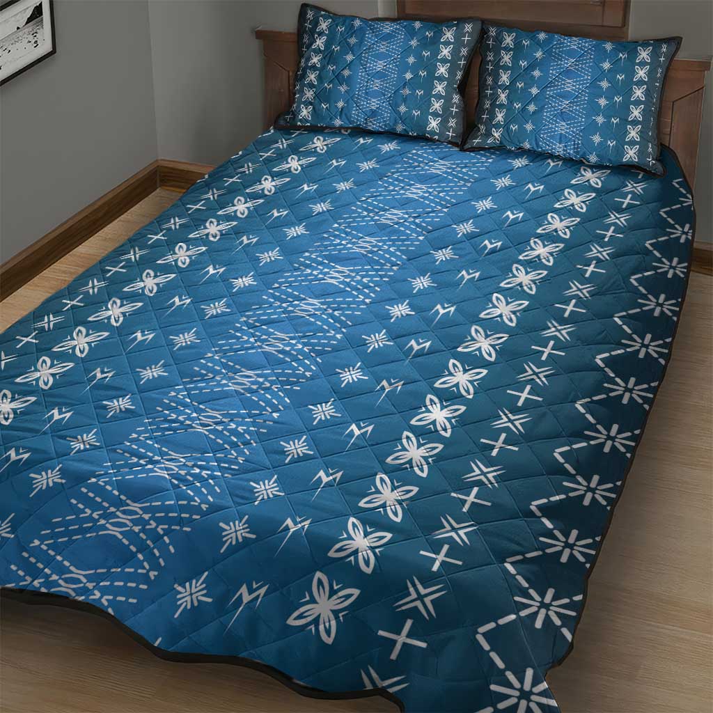 Blue Samoa Malu Tattoo Inspired Quilt Bed Set LT05 - Polynesian Pride