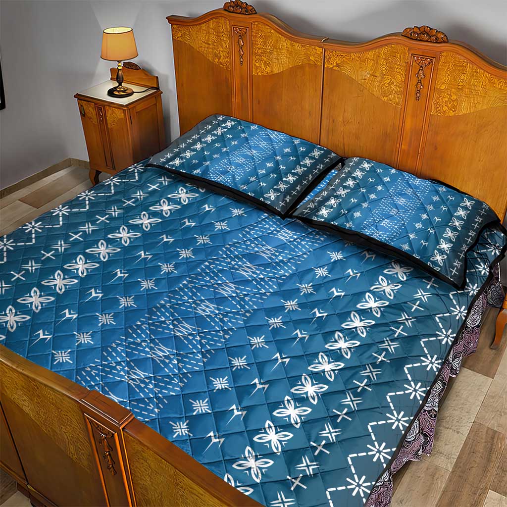 Blue Samoa Malu Tattoo Inspired Quilt Bed Set LT05 - Polynesian Pride