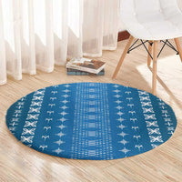 Blue Samoa Malu Tattoo Inspired Round Carpet LT05 - Polynesian Pride