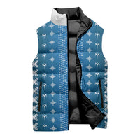 Blue Samoa Malu Tattoo Inspired Sleeveless Puffer Jacket LT05 - Polynesian Pride