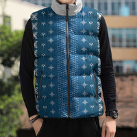 Blue Samoa Malu Tattoo Inspired Sleeveless Puffer Jacket LT05 - Polynesian Pride