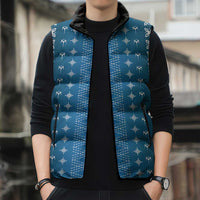 Blue Samoa Malu Tattoo Inspired Sleeveless Puffer Jacket LT05 - Polynesian Pride