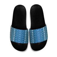 Blue Samoa Malu Tattoo Inspired Slide Sandals LT05 Blue - Polynesian Pride