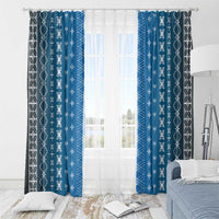 Blue Samoa Malu Tattoo Inspired Window Curtain LT05 - Polynesian Pride