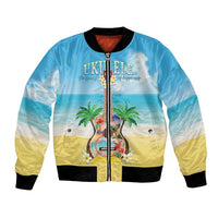 Hawaiian Ukulele Bomber Jacket Sound Of Happiness LT05 Unisex Colorful - Polynesian Pride
