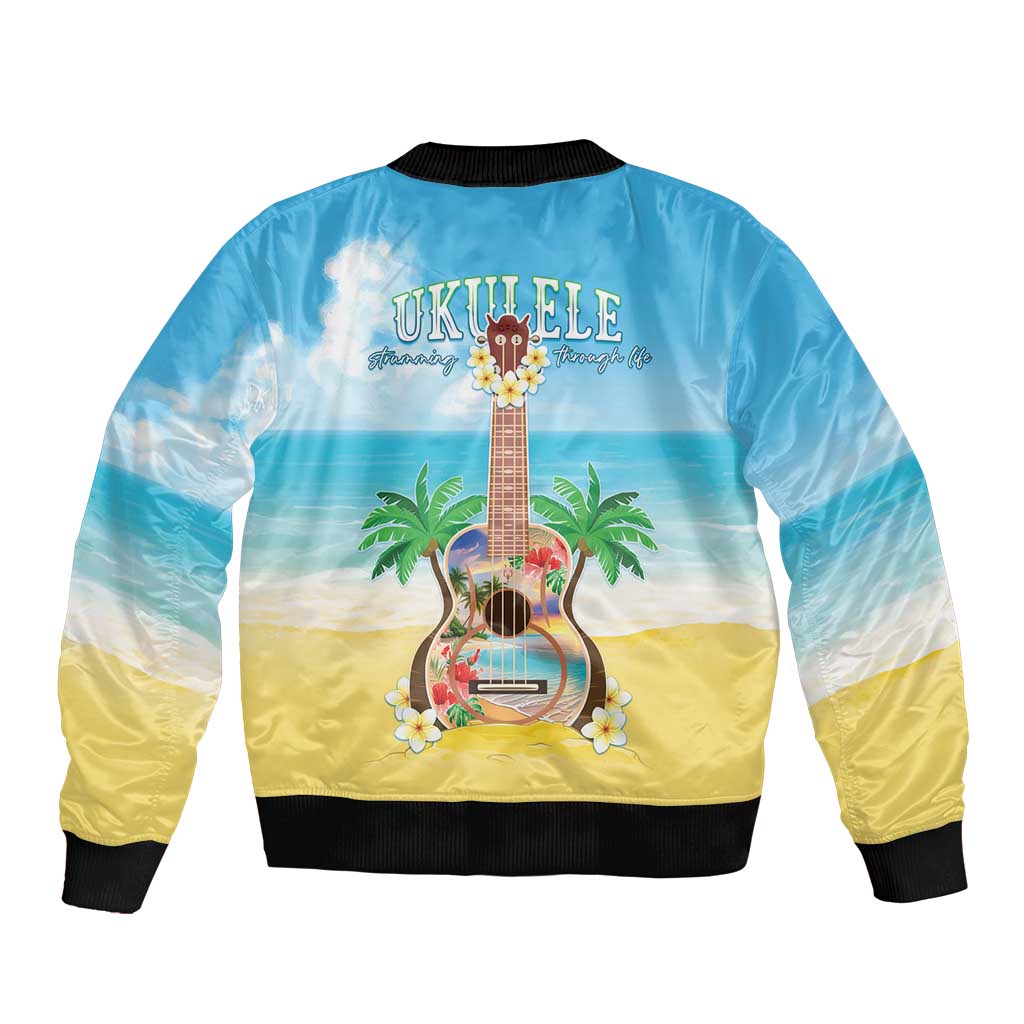 Hawaiian Ukulele Bomber Jacket Sound Of Happiness LT05 - Polynesian Pride