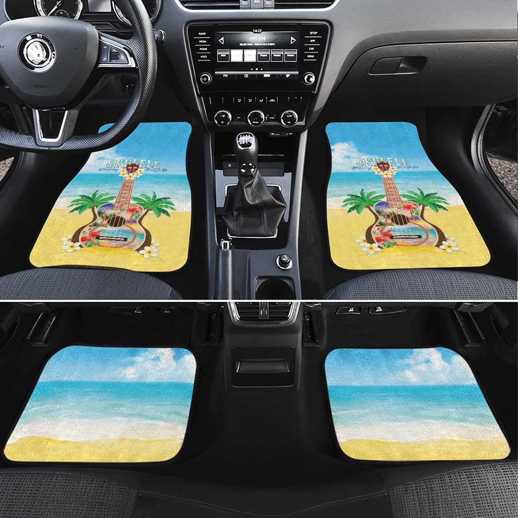 Hawaiian Ukulele Car Mats Sound Of Happiness LT05 Set 4pcs Colorful - Polynesian Pride