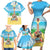 Hawaiian Ukulele Family Matching Short Sleeve Bodycon Dress and Hawaiian Shirt Sound Of Happiness