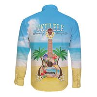 Hawaiian Ukulele Long Sleeve Button Shirt Sound Of Happiness LT05 - Polynesian Pride