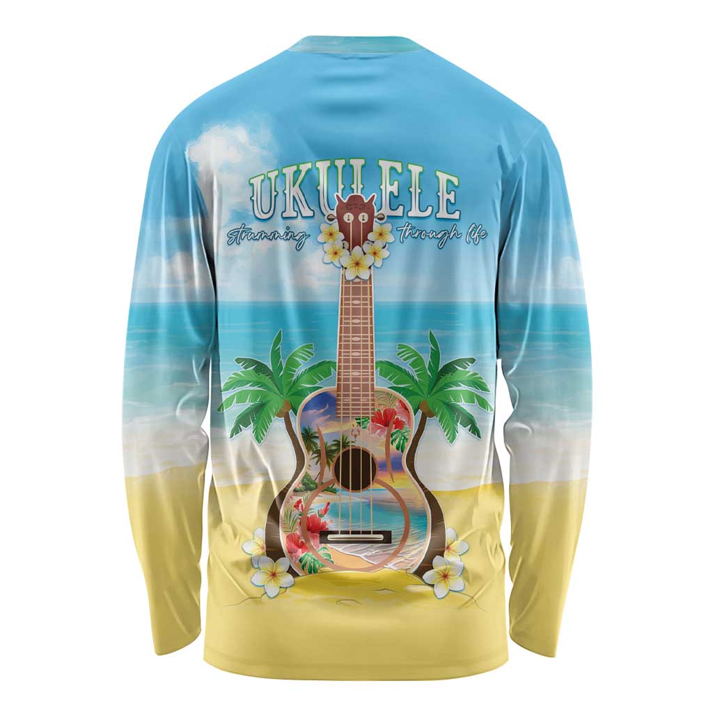 Hawaiian Ukulele Long Sleeve Shirt Sound Of Happiness LT05 - Polynesian Pride