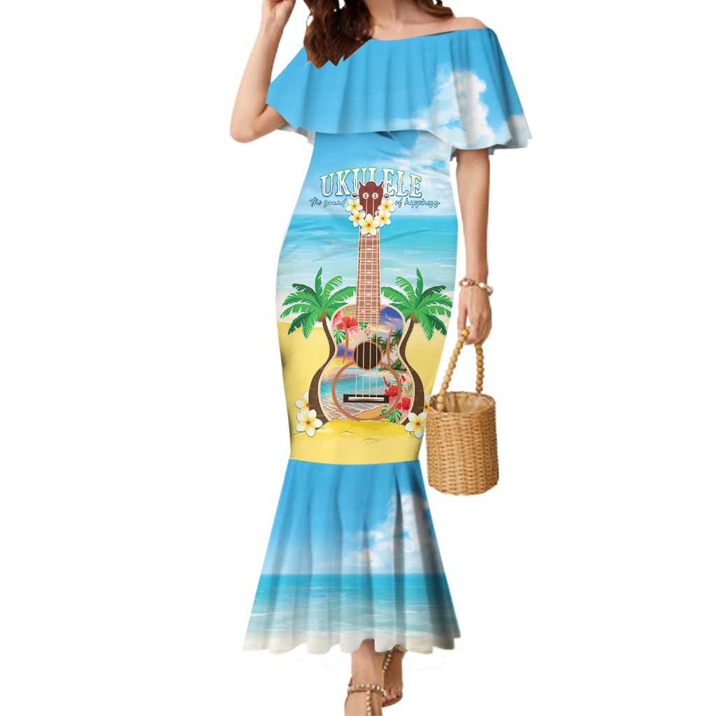 Hawaiian Ukulele Mermaid Dress Sound Of Happiness LT05 Women Colorful - Polynesian Pride