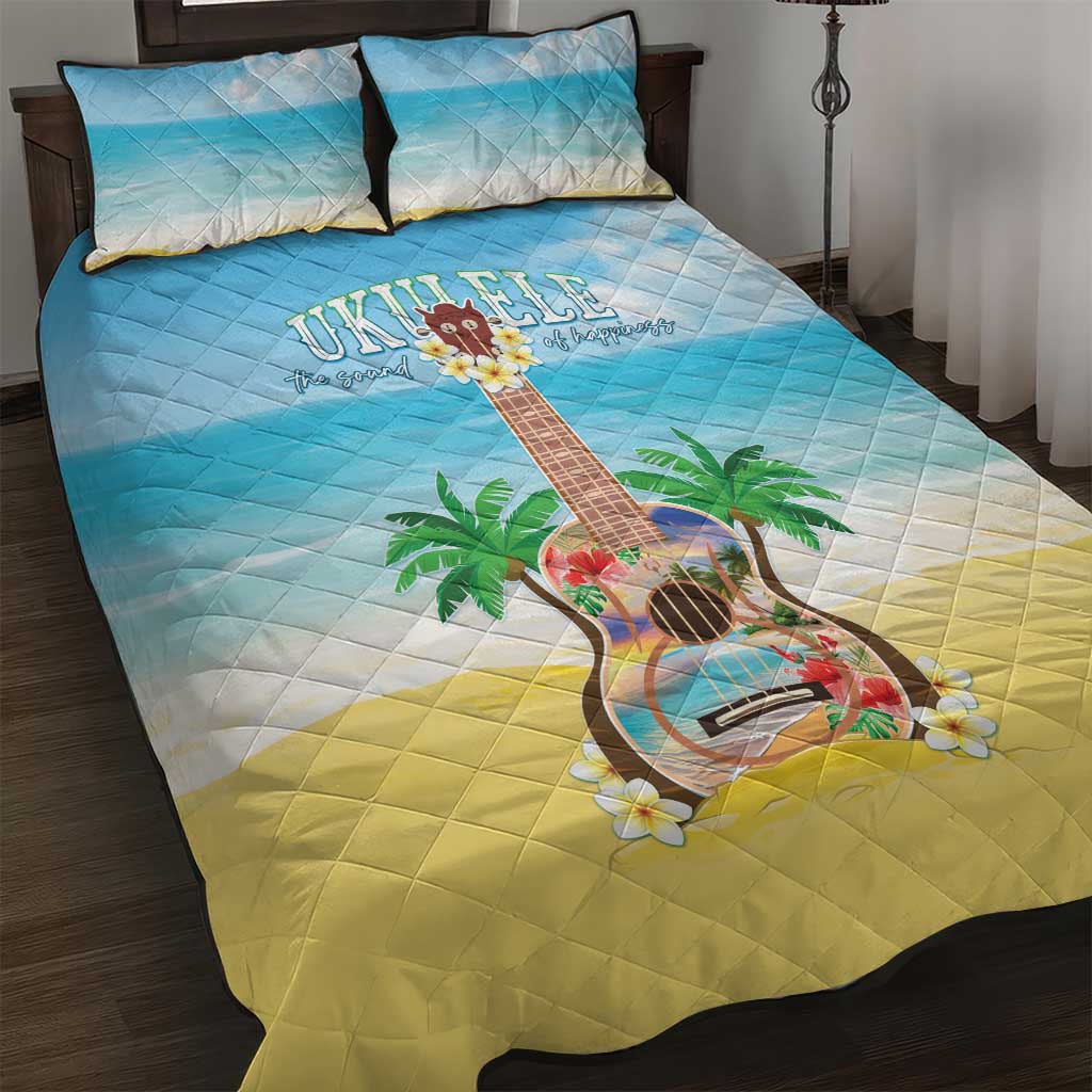 Hawaiian Ukulele Quilt Bed Set Sound Of Happiness LT05 Colorful - Polynesian Pride