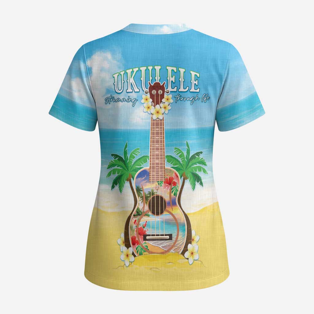Hawaiian Ukulele Scrub Top Sound Of Happiness LT05 - Polynesian Pride