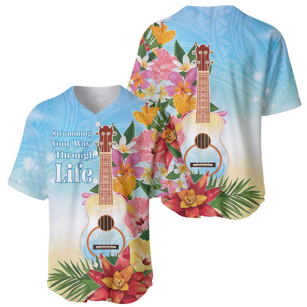 National Ukulele Day Baseball Jersey Tropical Vibe LT05 - Polynesian Pride