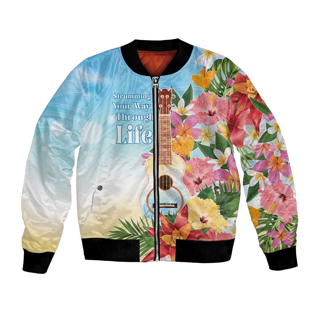 National Ukulele Day Bomber Jacket Tropical Vibe LT05 Unisex Colorful - Polynesian Pride
