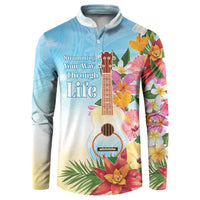 National Ukulele Day Button Sweatshirt Tropical Vibe LT05 Colorful - Polynesian Pride