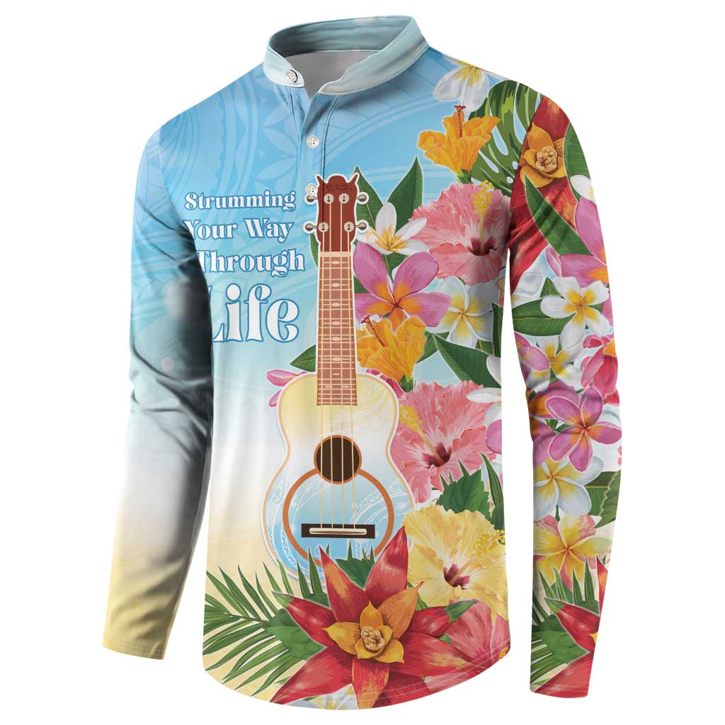 National Ukulele Day Button Sweatshirt Tropical Vibe LT05 - Polynesian Pride