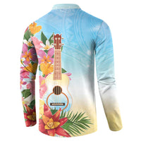 National Ukulele Day Button Sweatshirt Tropical Vibe LT05 - Polynesian Pride