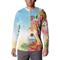 National Ukulele Day Button Sweatshirt Tropical Vibe LT05 - Polynesian Pride