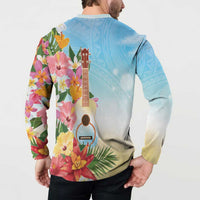 National Ukulele Day Button Sweatshirt Tropical Vibe LT05 - Polynesian Pride