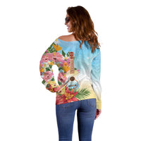 National Ukulele Day Off Shoulder Sweater Tropical Vibe LT05 - Polynesian Pride