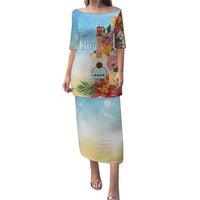 National Ukulele Day Puletasi Tropical Vibe LT05 Long Dress Colorful - Polynesian Pride