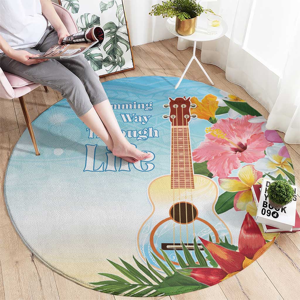 National Ukulele Day Round Carpet Tropical Vibe LT05 - Polynesian Pride