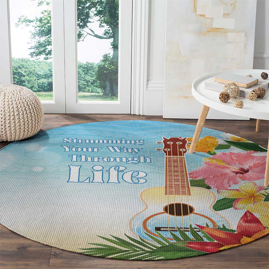 National Ukulele Day Round Carpet Tropical Vibe LT05 - Polynesian Pride