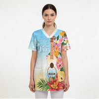 National Ukulele Day Scrub Top Tropical Vibe LT05 - Polynesian Pride