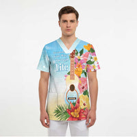 National Ukulele Day Scrub Top Tropical Vibe LT05 - Polynesian Pride