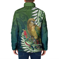 New Zealand Kea Bird Padded Jacket With Maori Koru Fern LT05 - Polynesian Pride
