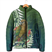 New Zealand Kea Bird Padded Jacket With Maori Koru Fern LT05 - Polynesian Pride