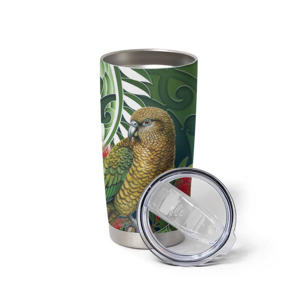 New Zealand Kea Bird Tumbler Cup With Maori Koru Fern LT05 - Polynesian Pride