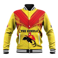 Papua New Guinea Rugby Custom Baseball Jacket Kumuls Heritage LT05 Unisex Yellow - Polynesian Pride